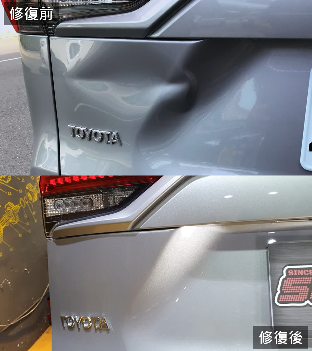 Toyota RAV4 鋁合金尾門凹痕修復